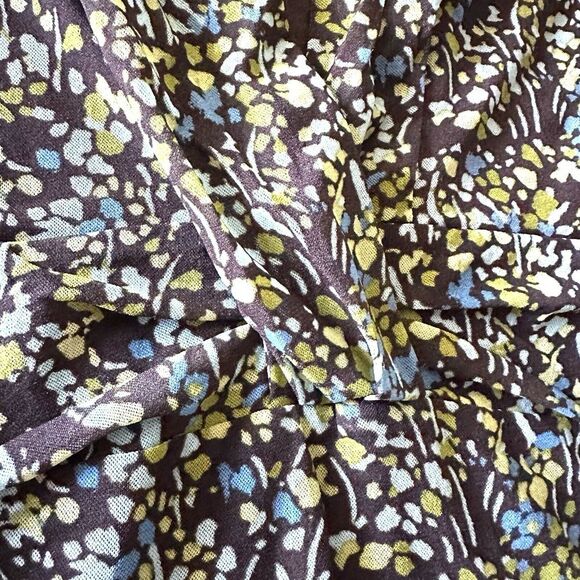 Josephine Chaus‎ Women 8 Nylon Ruched Top Forest Fairy Sheer Earthy Mesh - Picture 5 of 11